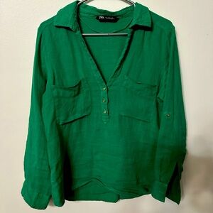 Zara green casual dress shirt - size Medium